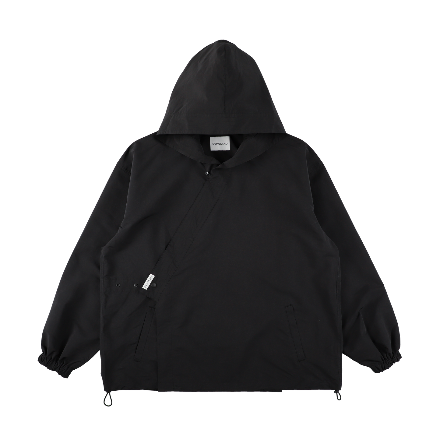 HOODED y-COLLAR JACKET / BLACK