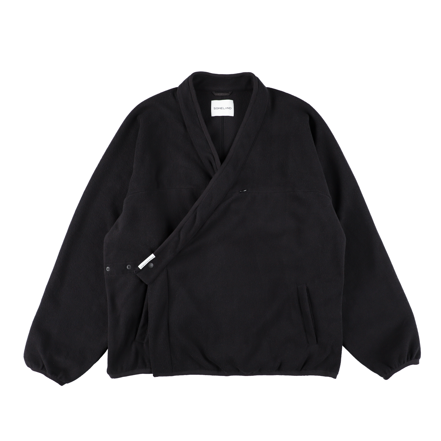 y-COLLAR FLEECE JACKET / BLACK
