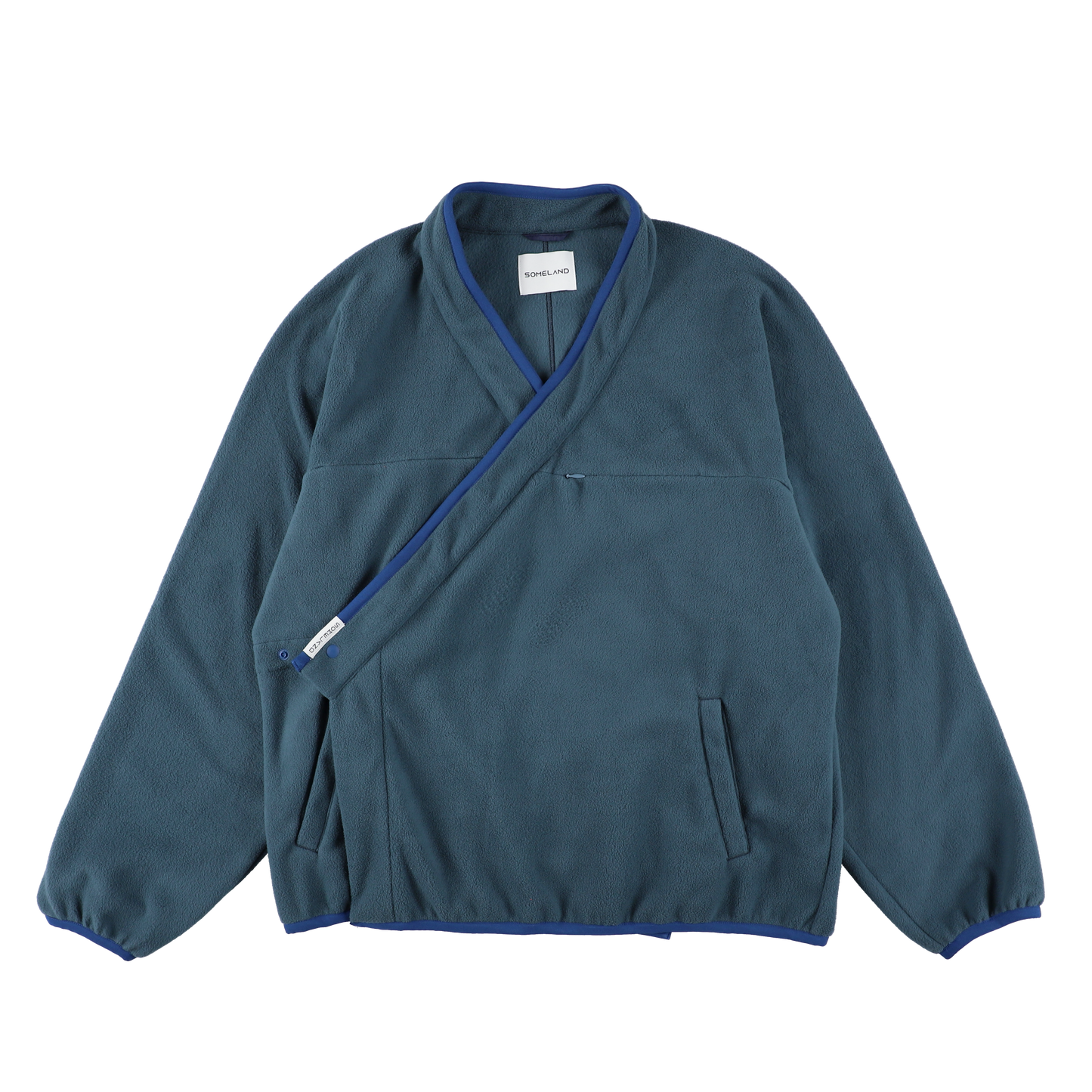 y-COLLAR FLEECE JACKET / BLUE GRAY