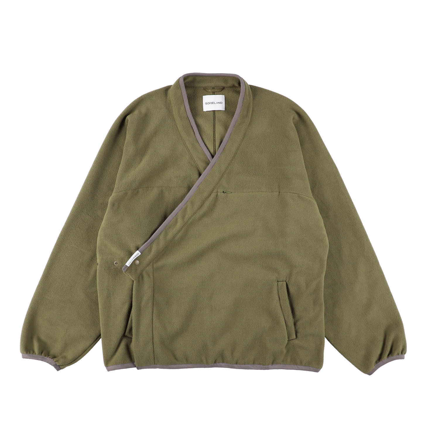 y-COLLAR FLEECE JACKET / KHAKI