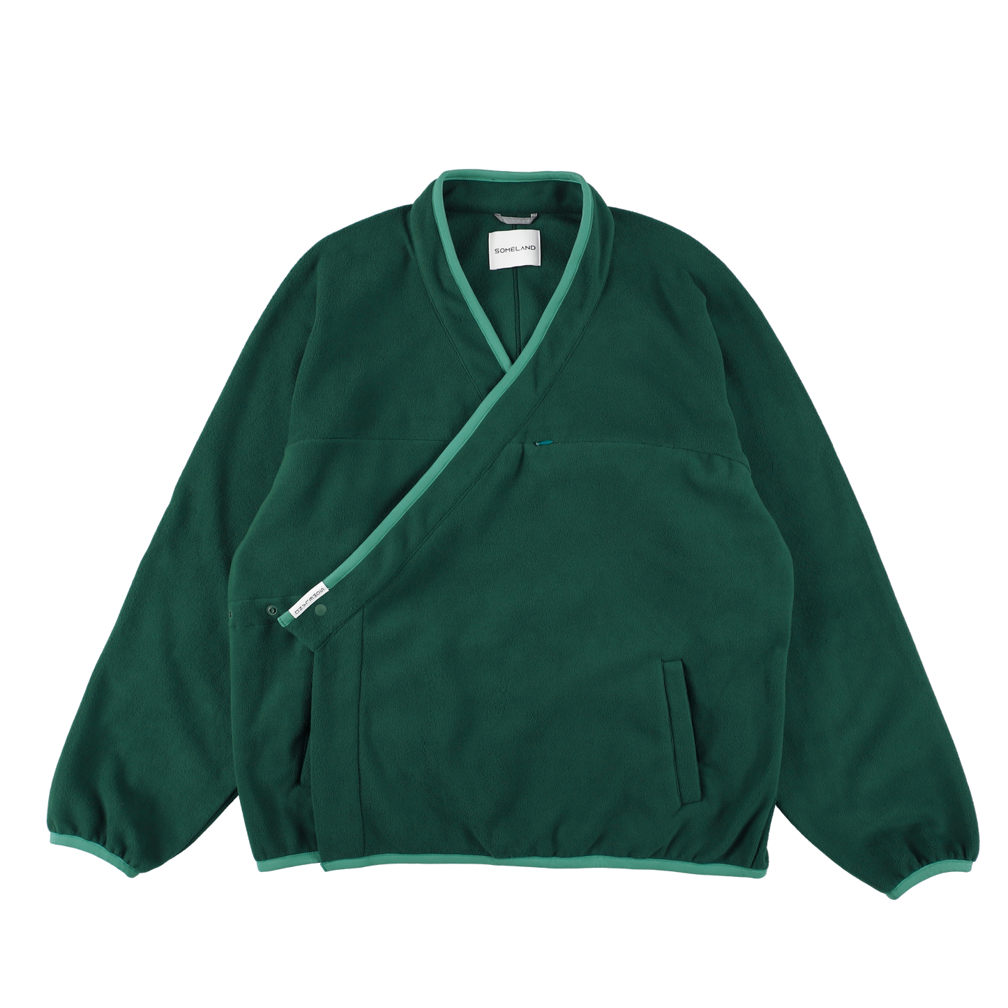 y-COLLAR FLEECE JACKET / DEEP GREEN