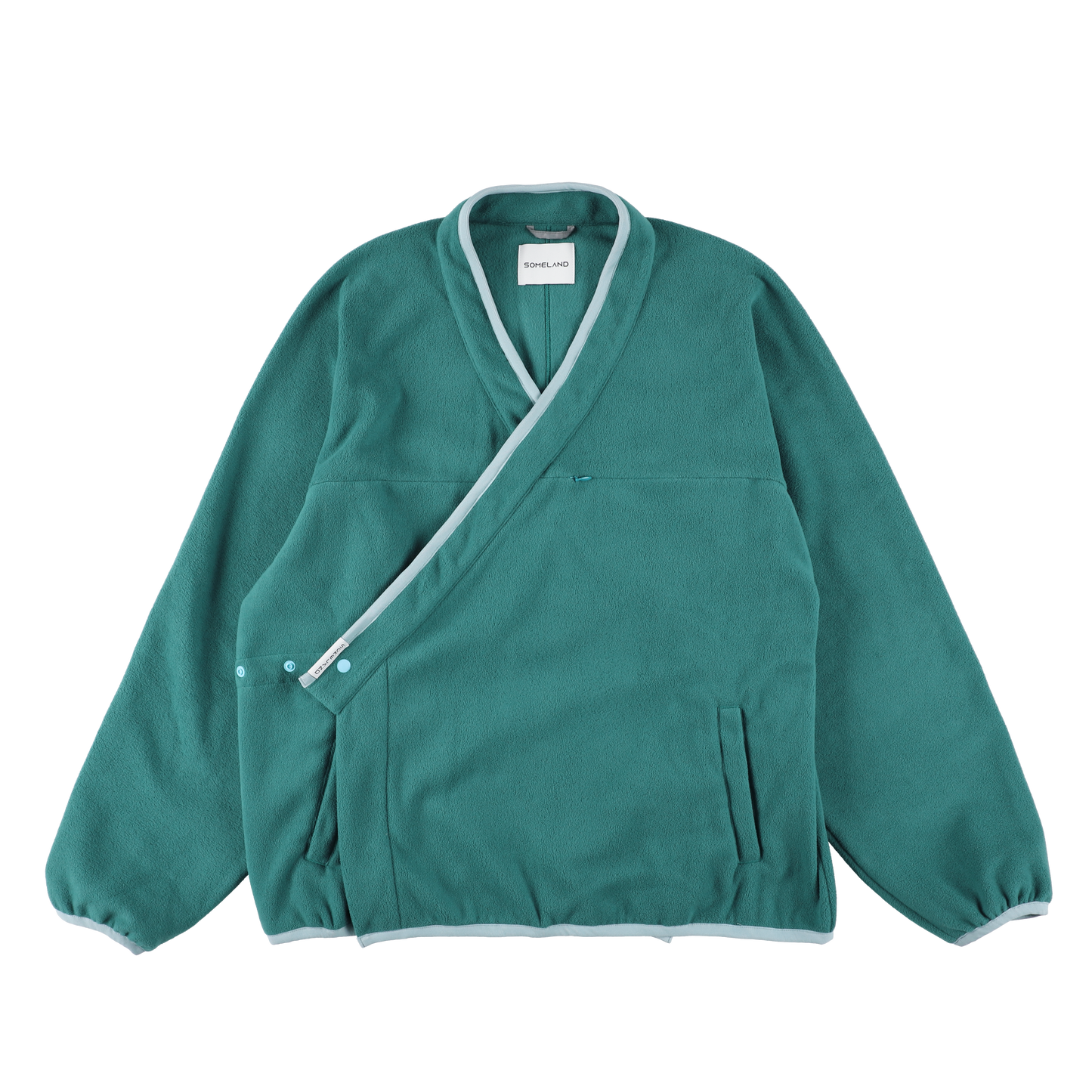 y-COLLAR FLEECE JACKET / TURQUOISE GREEN