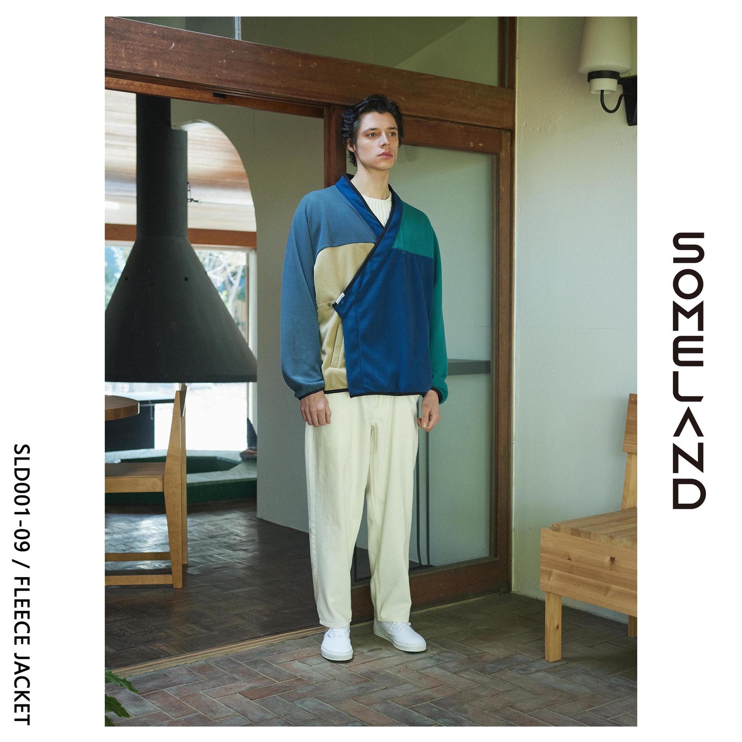 y-COLLAR FLEECE JACKET / MULTI