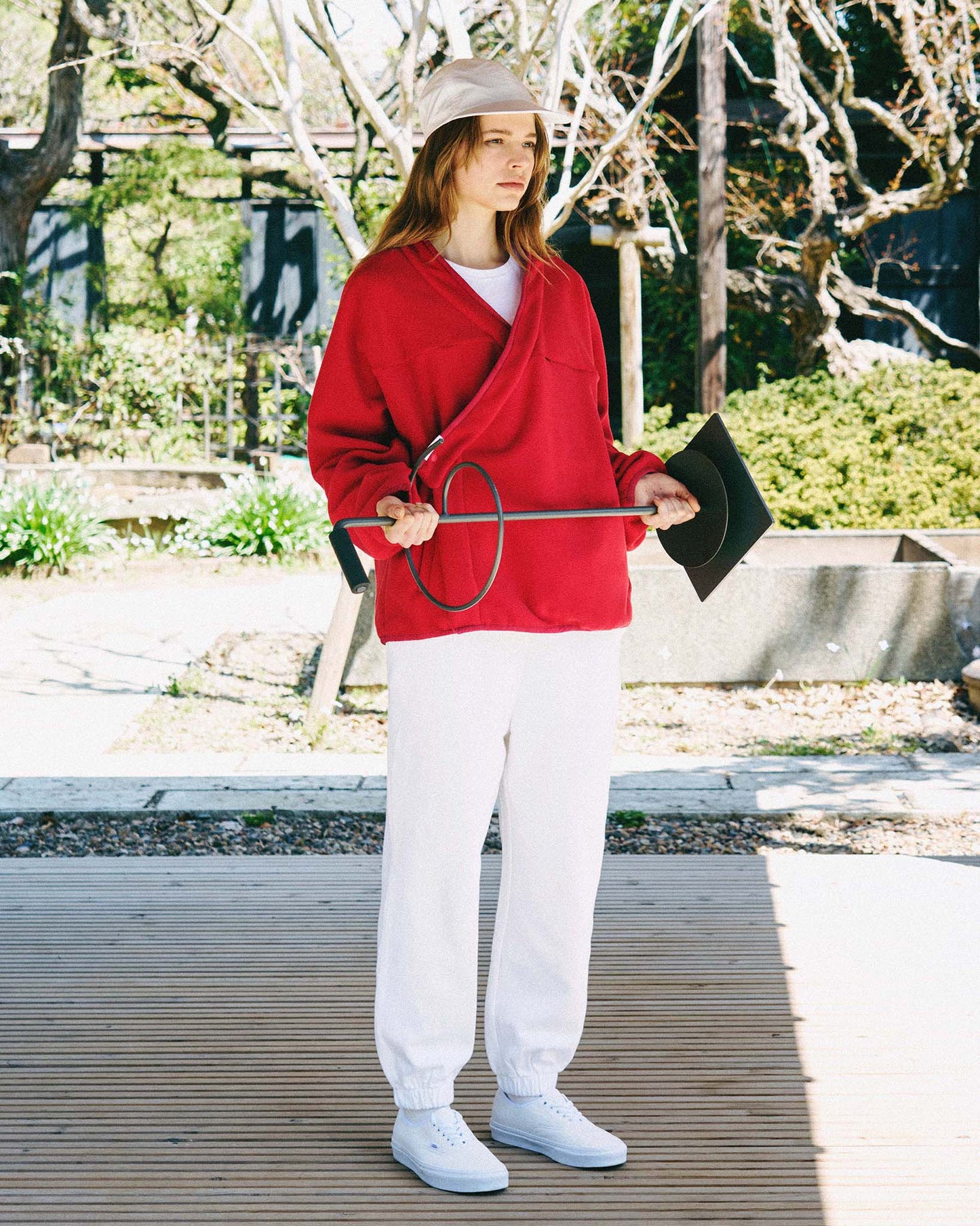 y-COLLAR FLEECE JACKET(001B) / RED