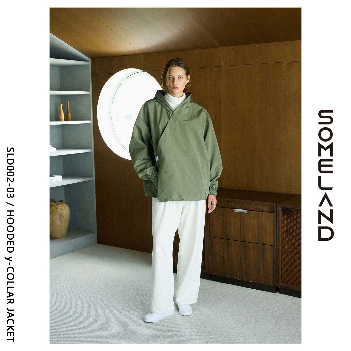 y-COLLAR HOODIE JACKET / KHAKI