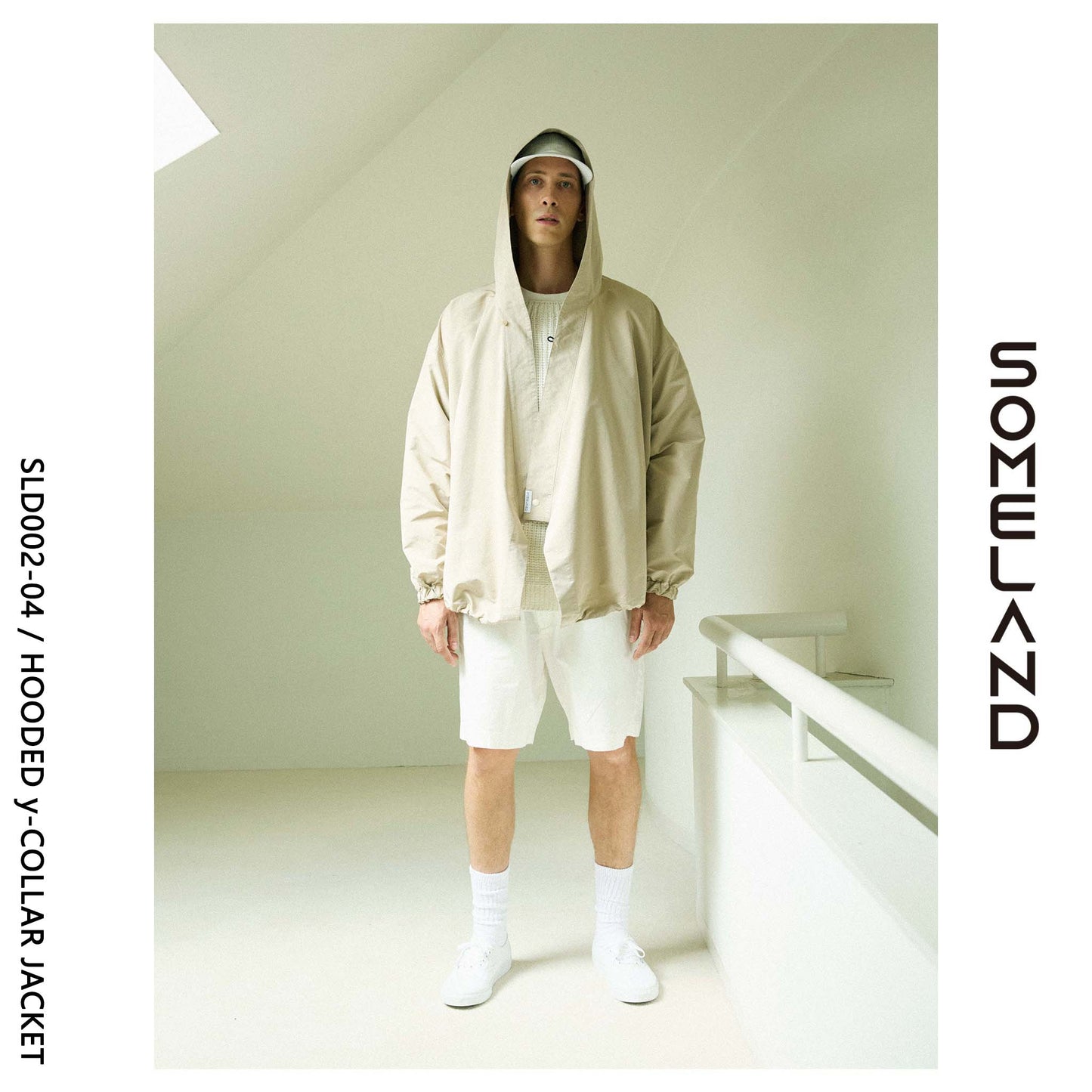 y-COLLAR HOODIE JACKET / BEIGE