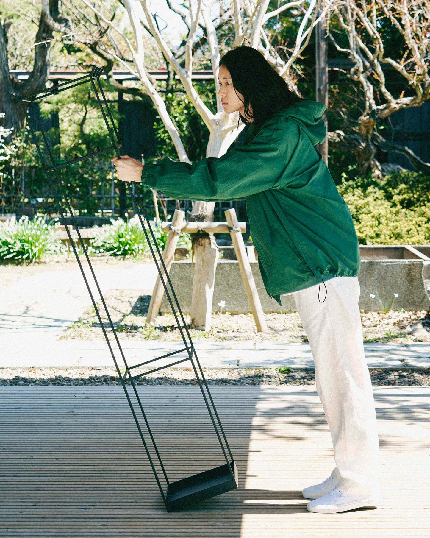 y-COLLAR HOODIE JACKET(002B) / GREEN