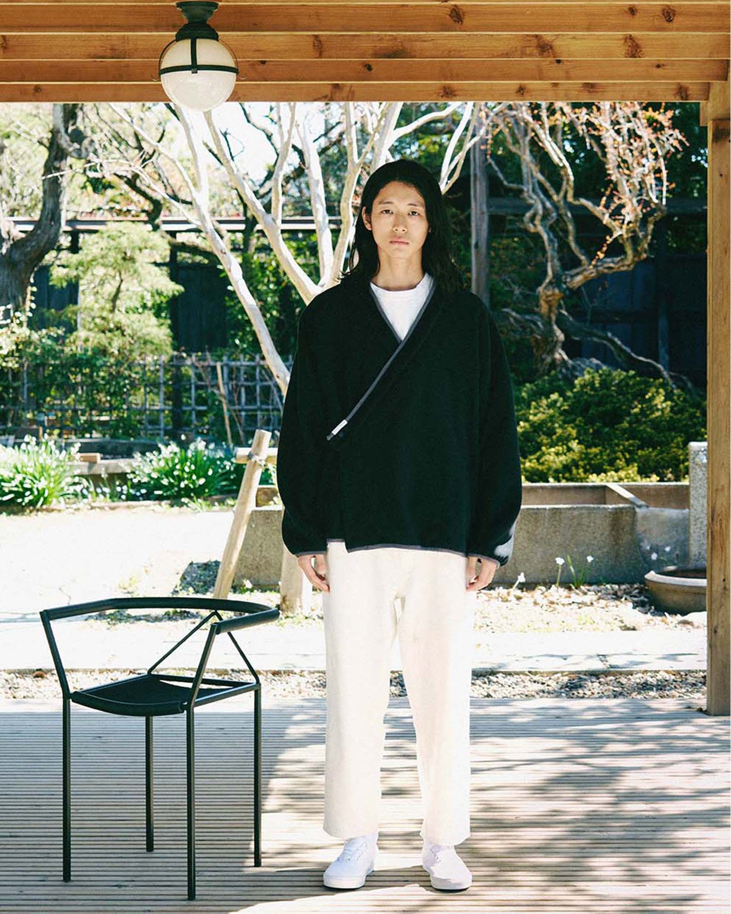 y-COLLAR FLEECE JACKET（001B） / BLACK