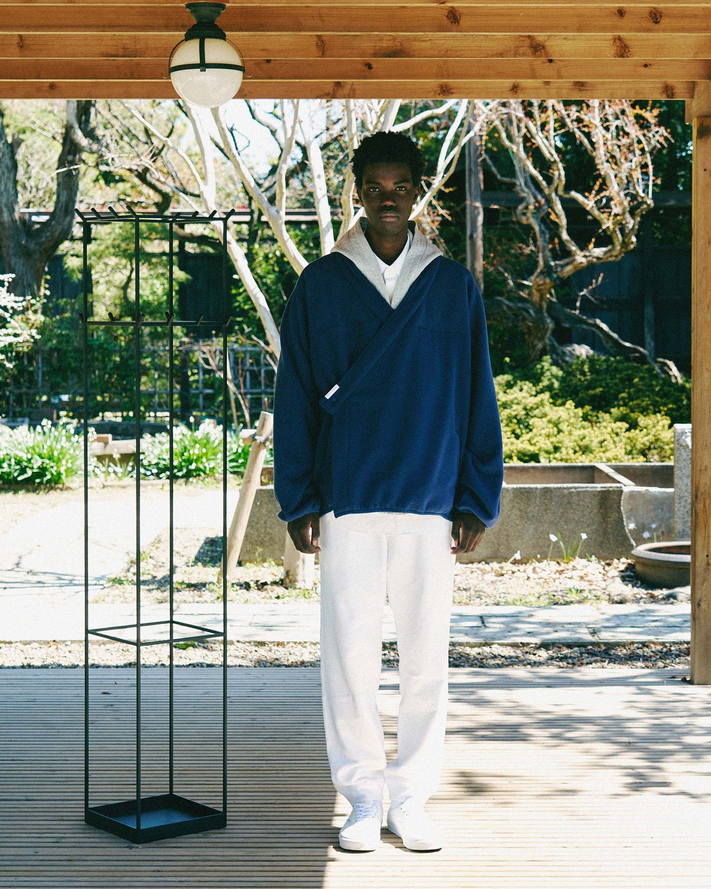 y-COLLAR FLEECE JACKET（001B） / NAVY