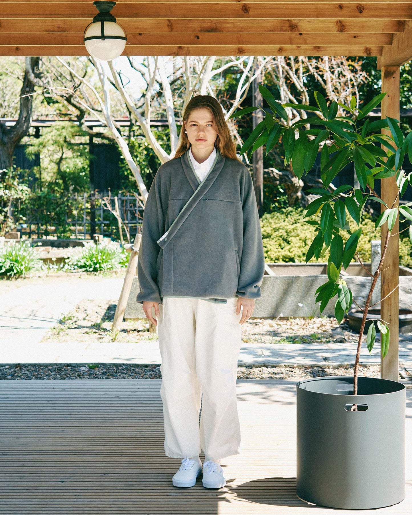 y-COLLAR FLEECE JACKET（001B） / GRAY