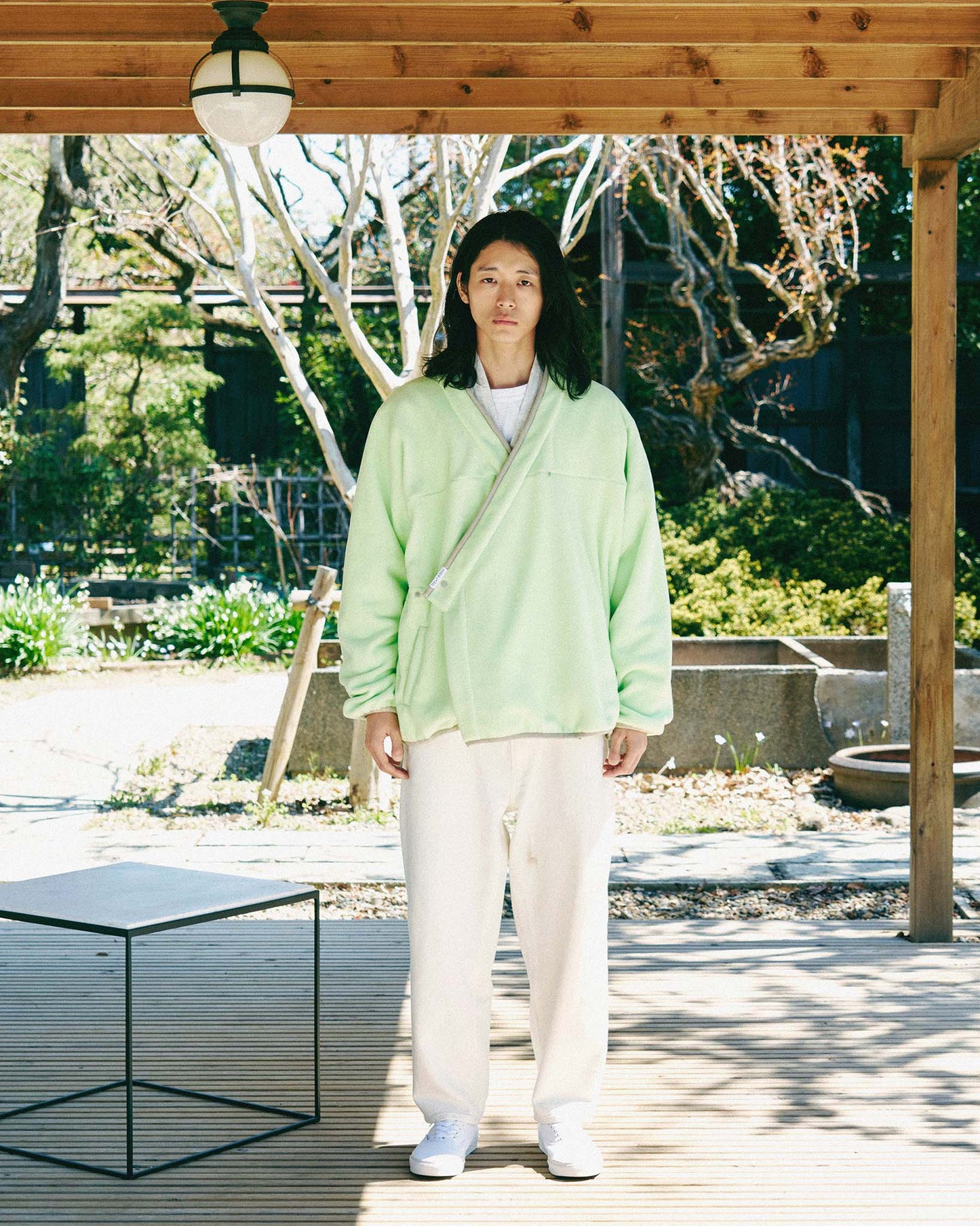 y-COLLAR FLEECE JACKET（001B） / LIME