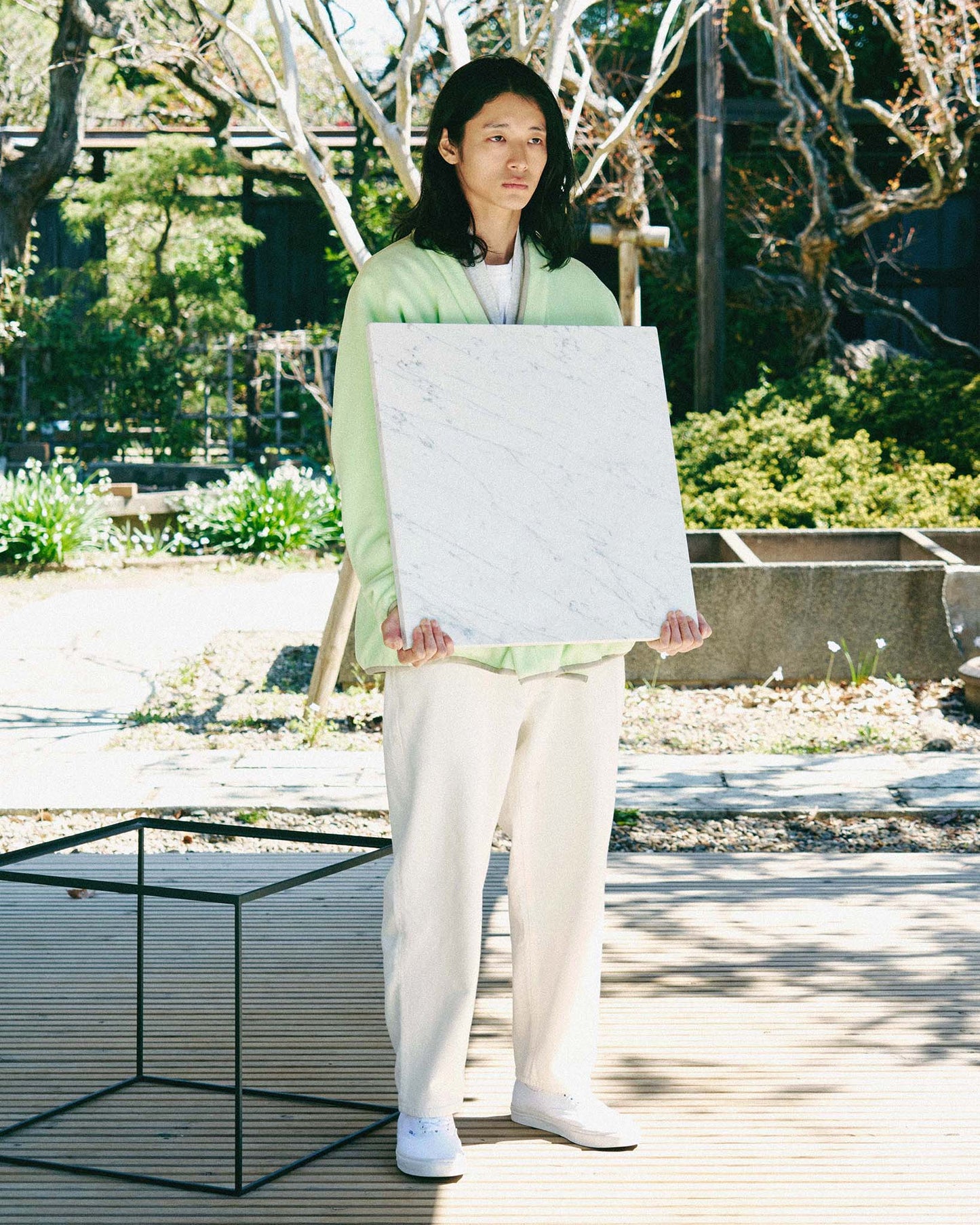 y-COLLAR FLEECE JACKET（001B） / LIME