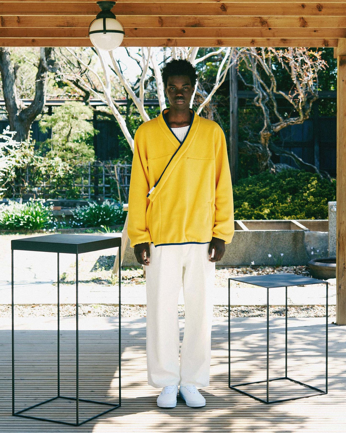 y-COLLAR FLEECE JACKET（001B） / YELLOW