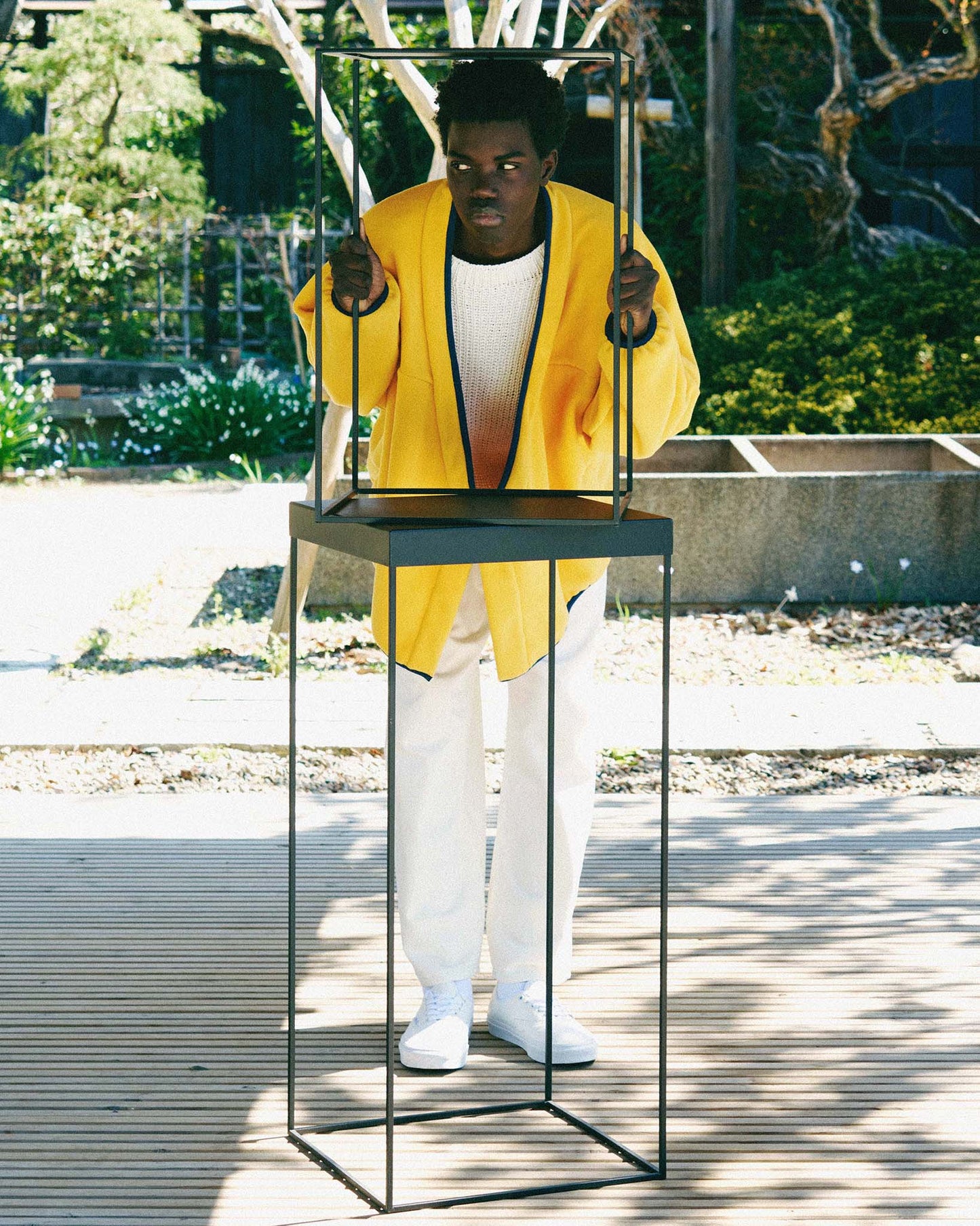 y-COLLAR FLEECE JACKET（001B） / YELLOW