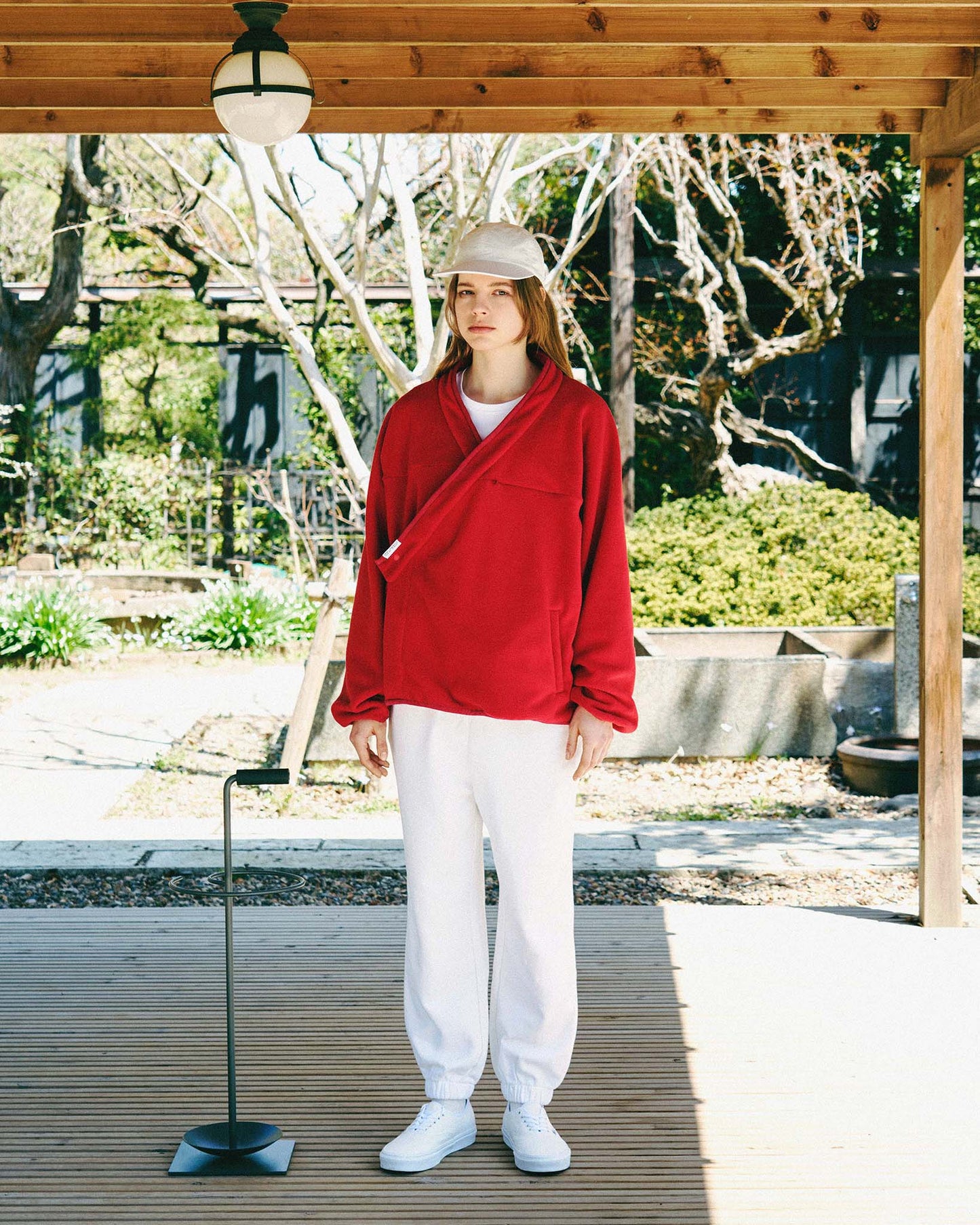 y-COLLAR FLEECE JACKET（001B） / RED