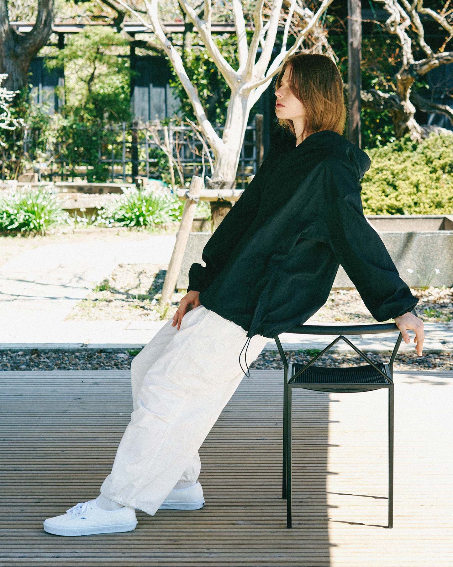 y-COLLAR HOODIE JACKET（002B） / BLACK