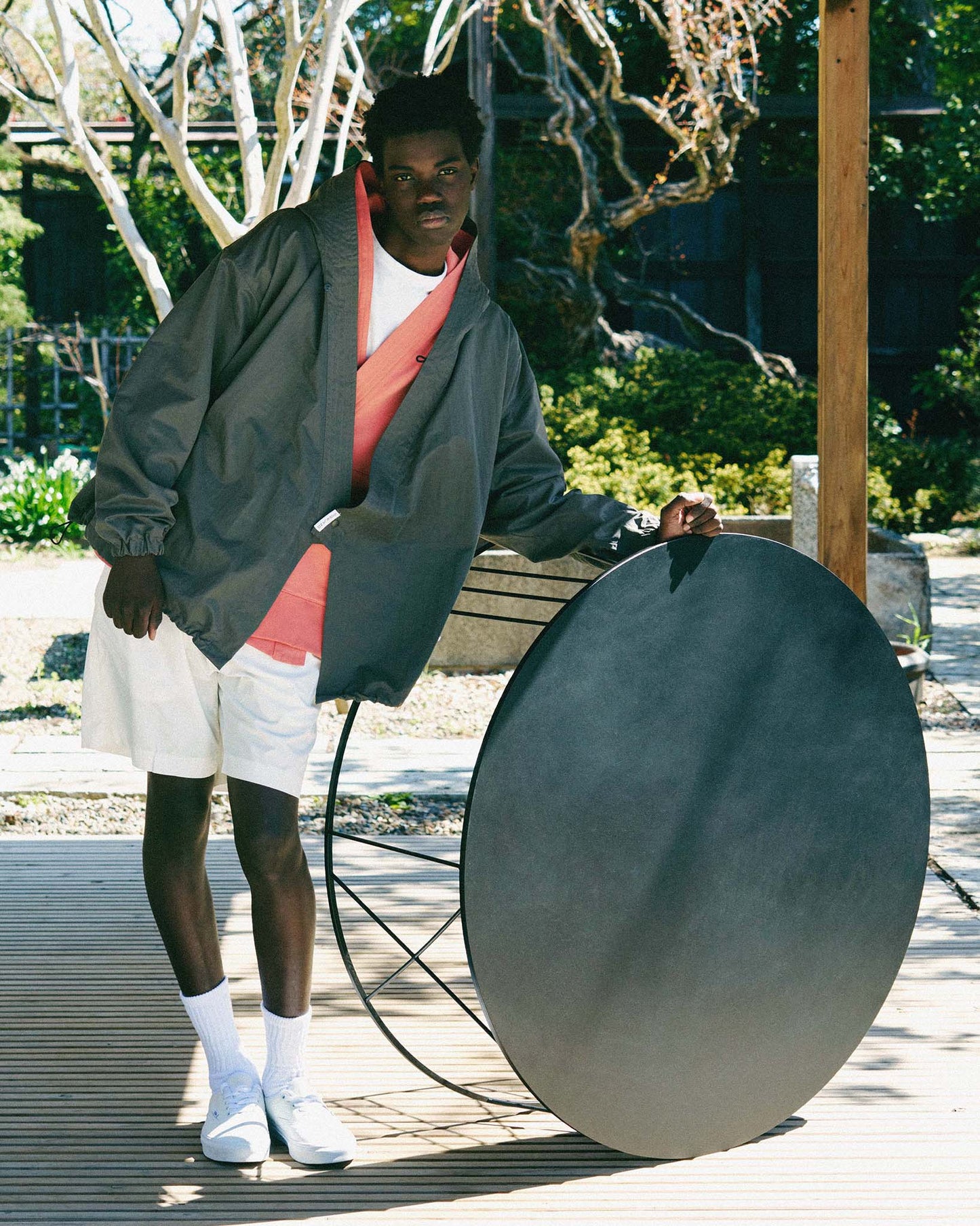 y-COLLAR HOODIE JACKET（002B） / CHARCOAL