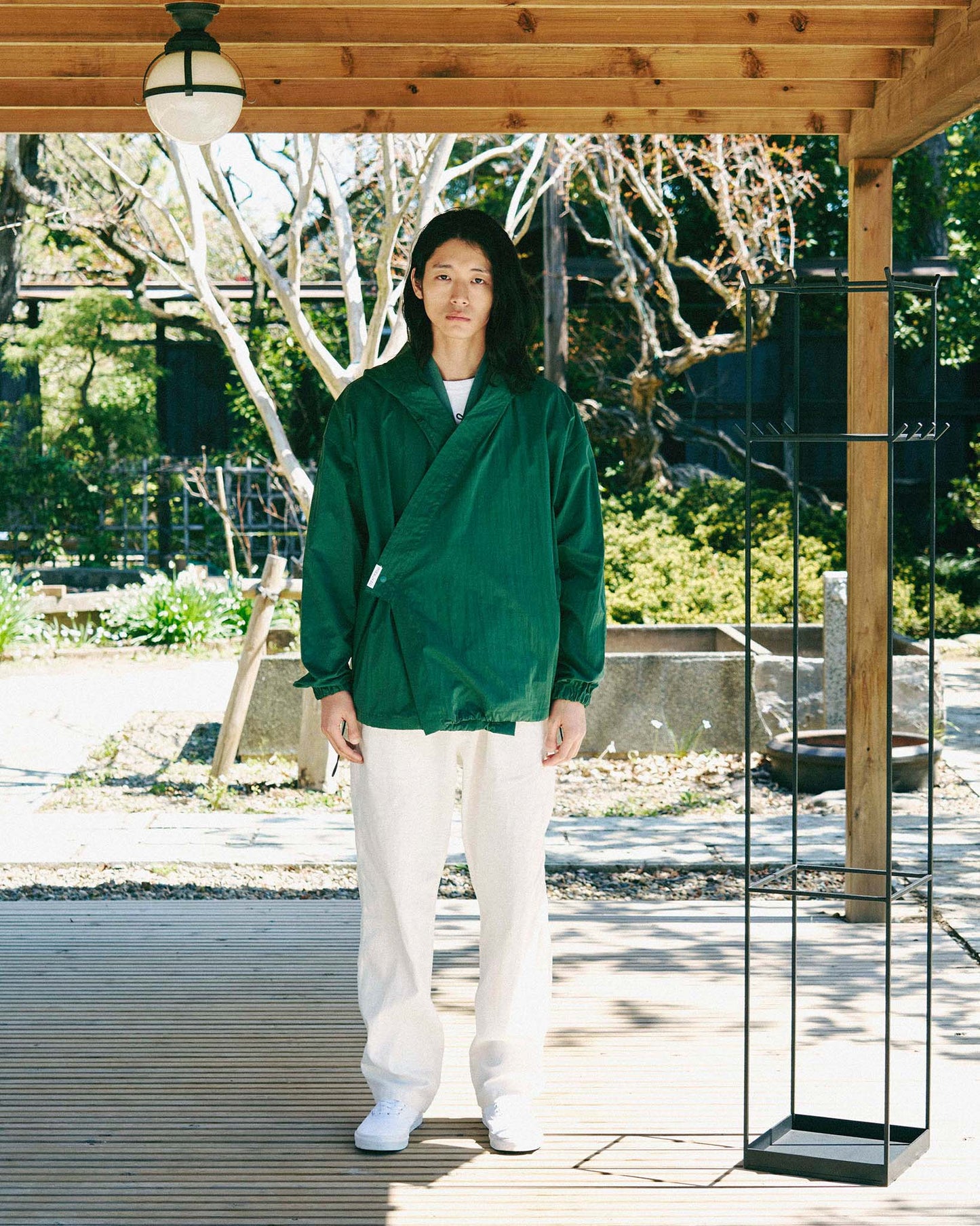 y-COLLAR HOODIE JACKET（002B） / GREEN