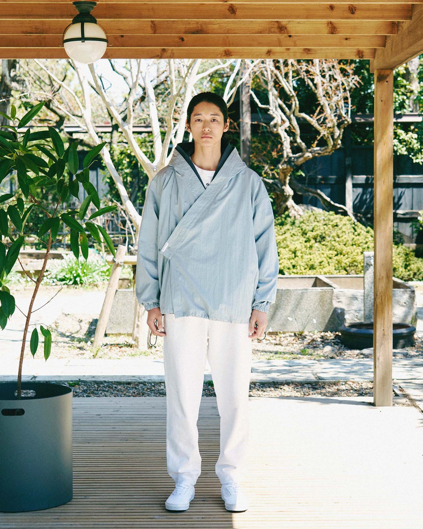 y-COLLAR HOODIE JACKET（002B） / LIGHT BLUE